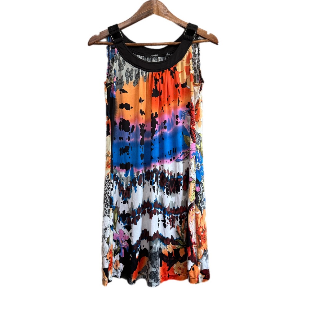 Essentials by Milano Shift Dress Women Medium Multicolor Excellent Mixed Print